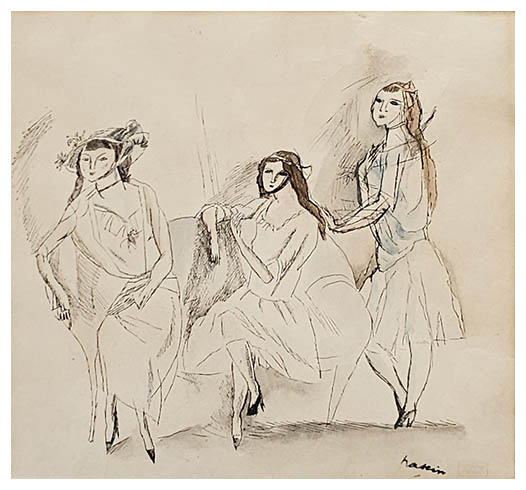 Trois Jeunes Filles, 1917 by Jules PASCIN